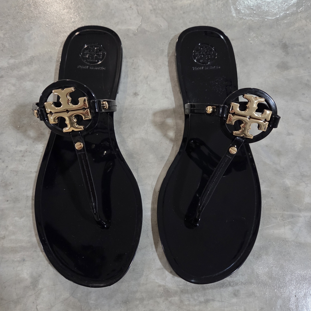 Tory Burch Black and Gold Women's Sandals